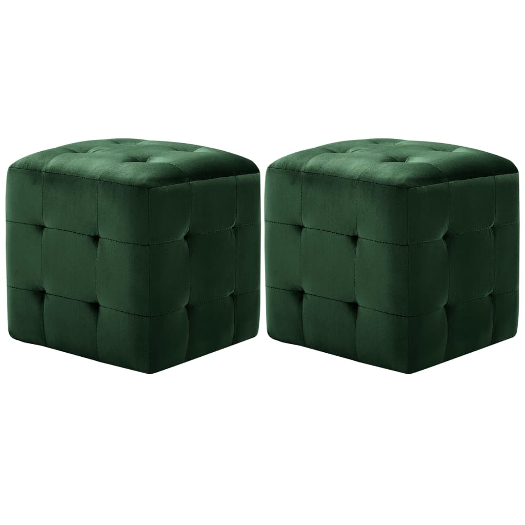 vidaXL Nachtkastjes 2 st 30x30x30 cm fluweel groen