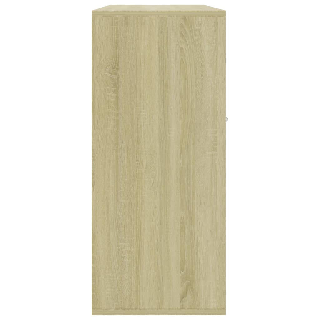 vidaXL Dressoir 88x30x70 cm bewerkt hout wit en sonoma eikenkleurig