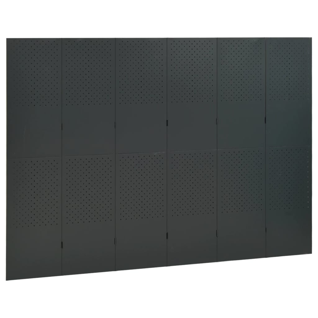 vidaXL Kamerscherm met 6 panelen 240x180 cm staal antracietkleurig