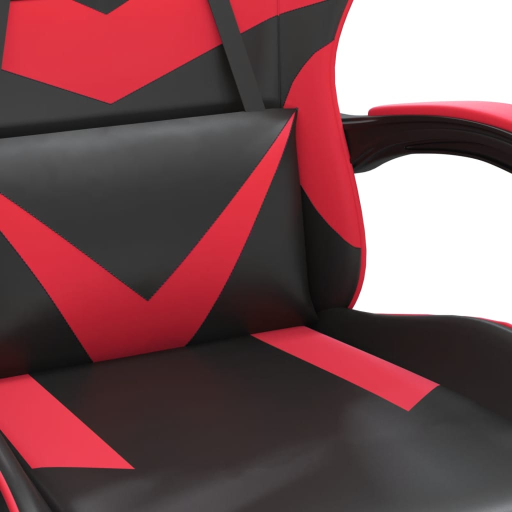 vidaXL Gamestoel met voetensteun kunstleer zwart en rood