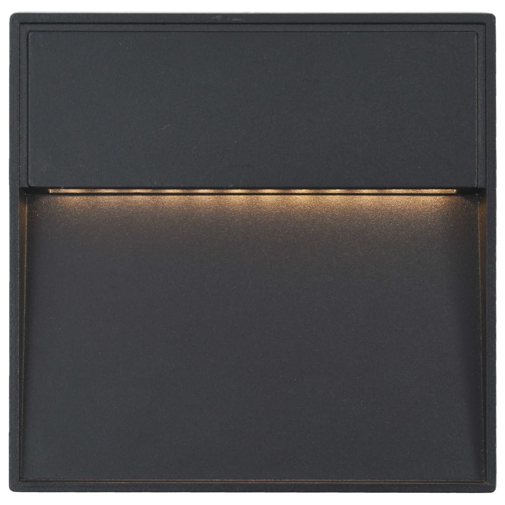 vidaXL LED-buitenwandlampen 2 st 3 W vierkant zwart