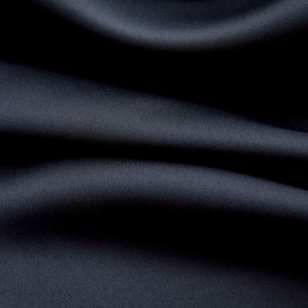 vidaXL Gordijn verduisterend met metalen ringen 290x245 cm zwart