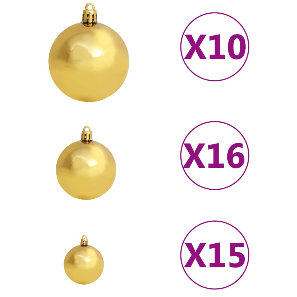 vidaXL Kunstkerstboom met verlichting en kerstballen 240 cm groen