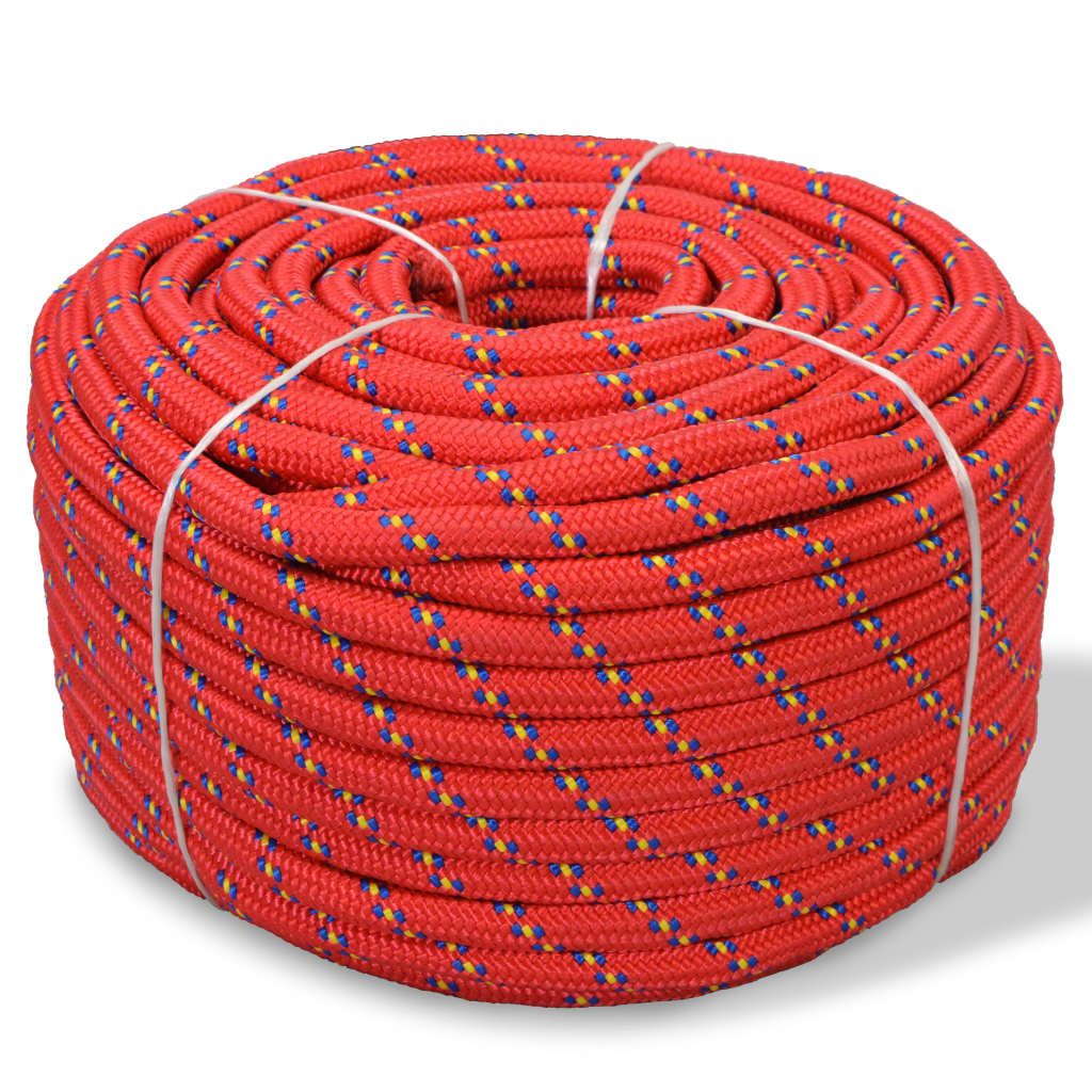 vidaXL Boot touw 10 mm 50 m polypropyleen rood