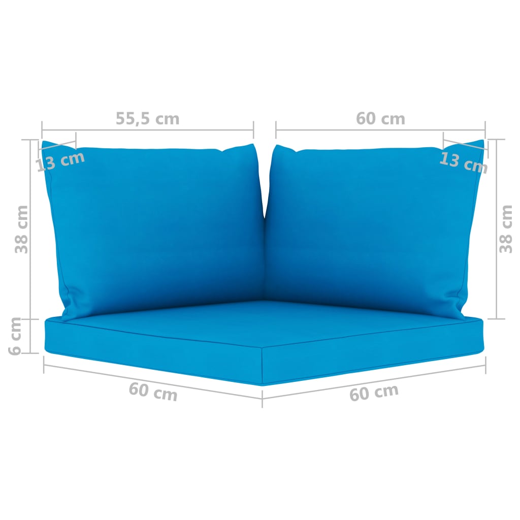vidaXL 6-delige Loungeset met lichtblauwe kussens