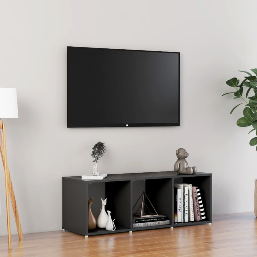 vidaXL Tv-meubel 107x35x37 cm spaanplaat grijs