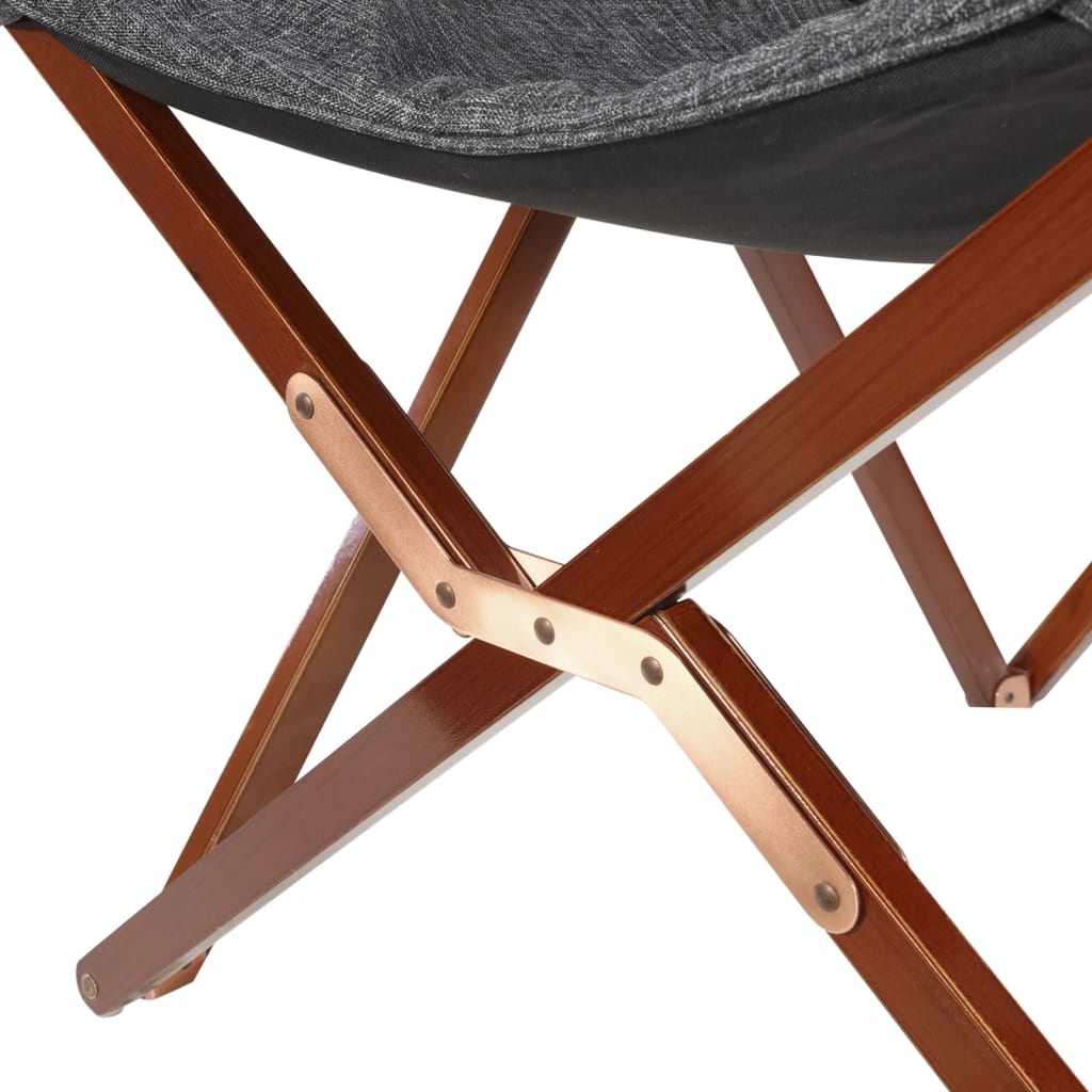 Lesli Living Vlinderstoel 73x85x95 cm grijs en bruin
