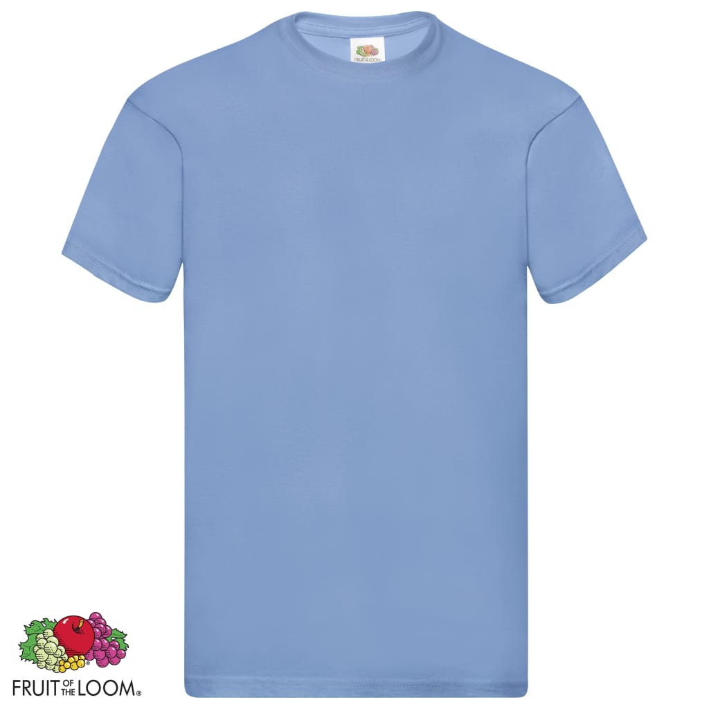 Fruit of the Loom T-shirts Original 5 st S katoen lichtblauw