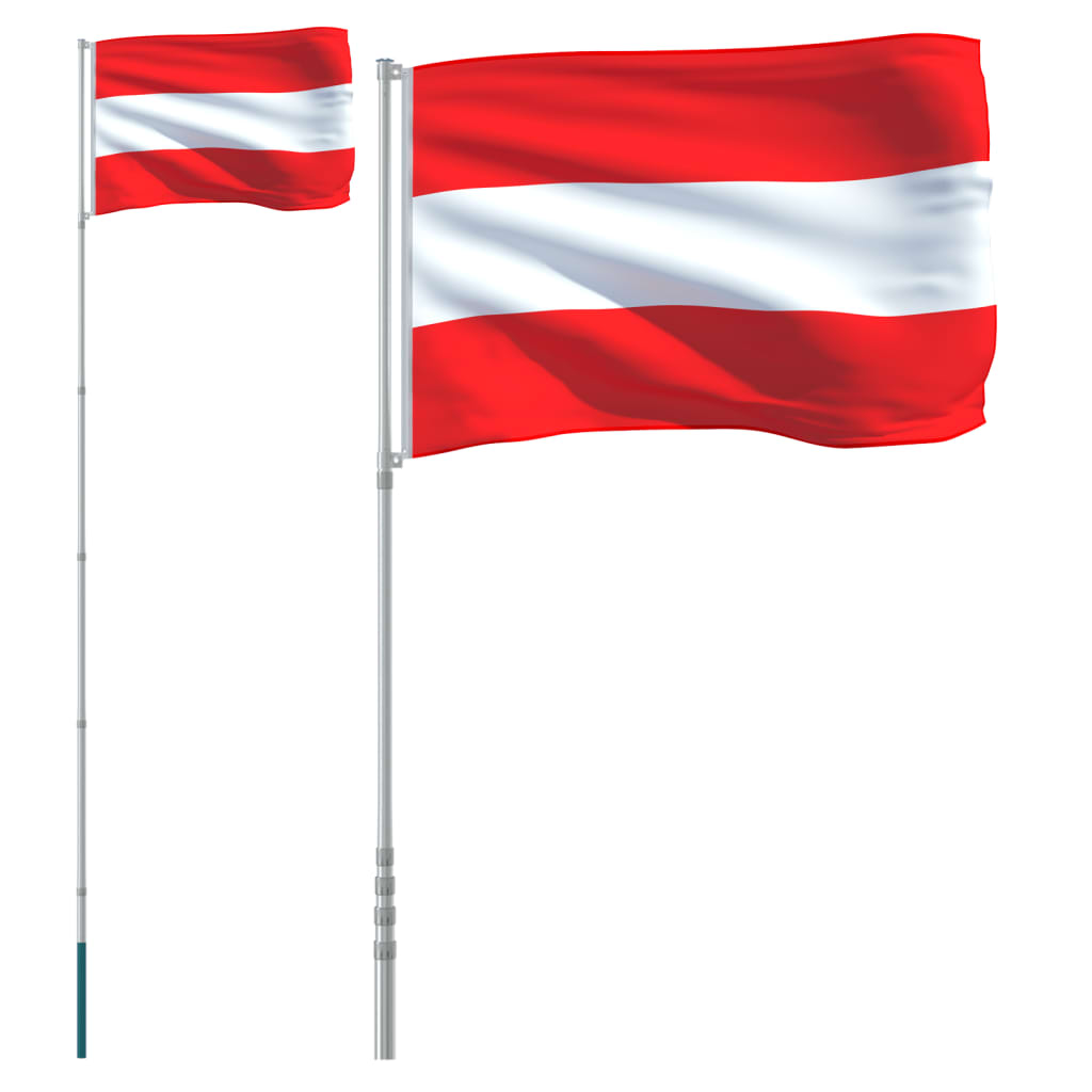 vidaXL Vlag met vlaggenmast Oostenrijk 5,55 m aluminium