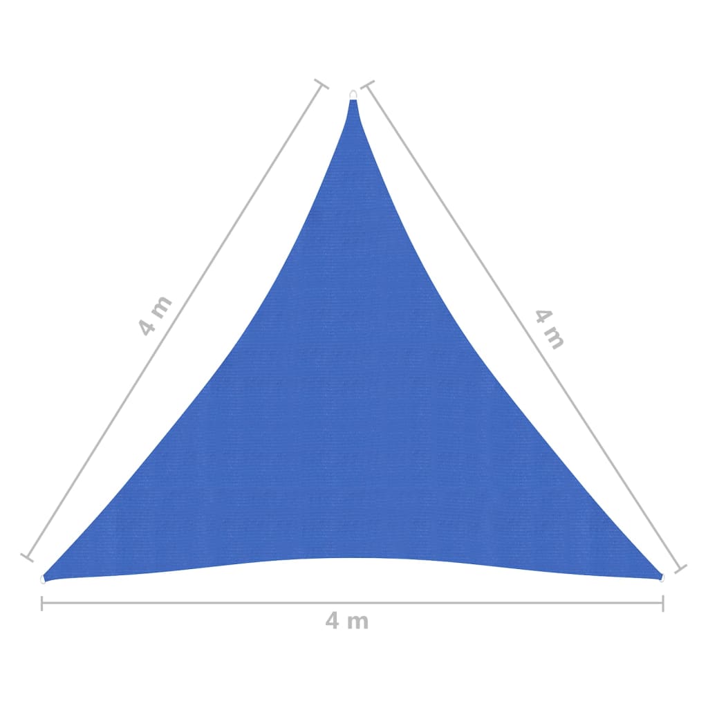 vidaXL Zonnezeil 160 g/m² 4x4x4 m HDPE blauw