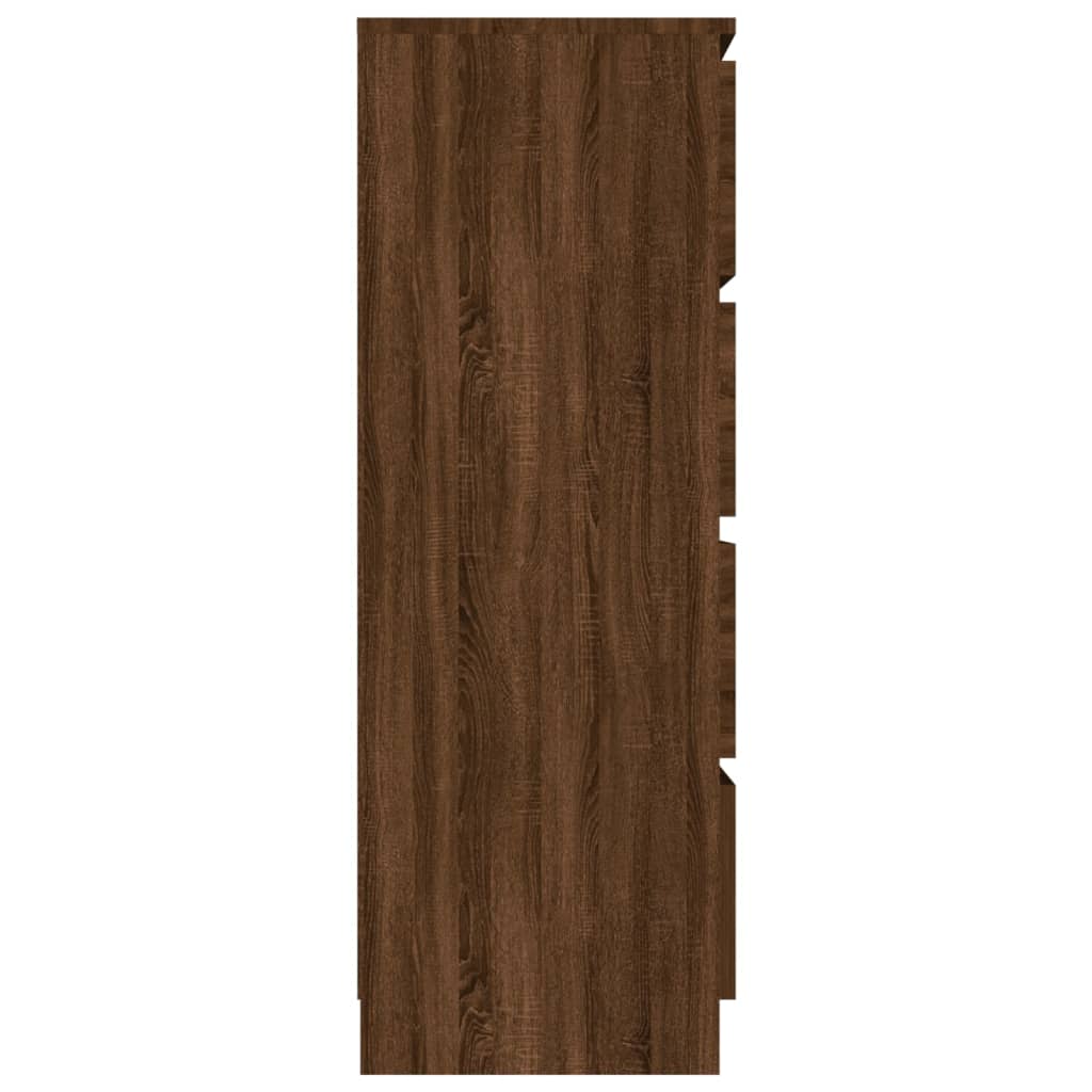 vidaXL Dressoir 60x35x98,5 cm bewerkt hout bruin eikenkleur