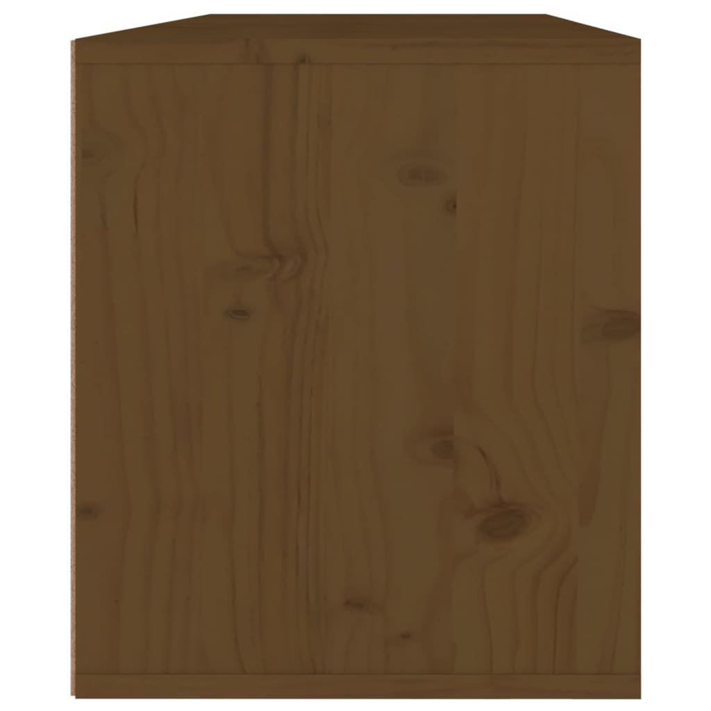 vidaXL Wandkasten 2 st 45x30x35 cm massief grenenhout honingbruin
