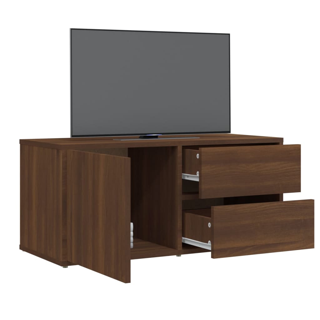 vidaXL Tv-meubel 80x34x36 cm bewerkt hout bruin eikenkleur