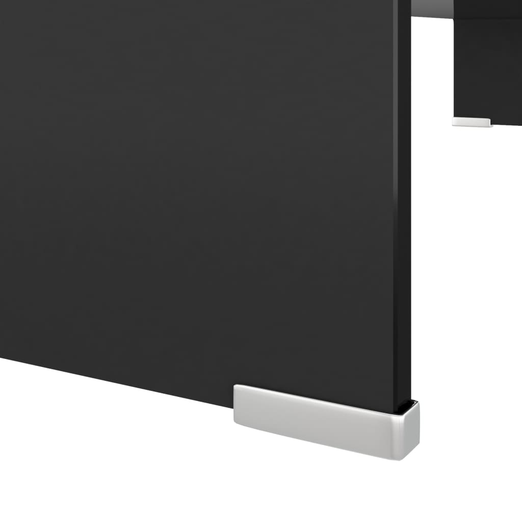 vidaXL Tv-meubel/monitorverhoger zwart 90x30x13 cm glas