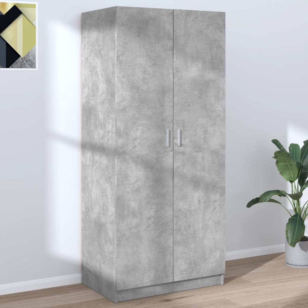 vidaXL Kledingkast 80x52x180 cm bewerkt hout betongrijs