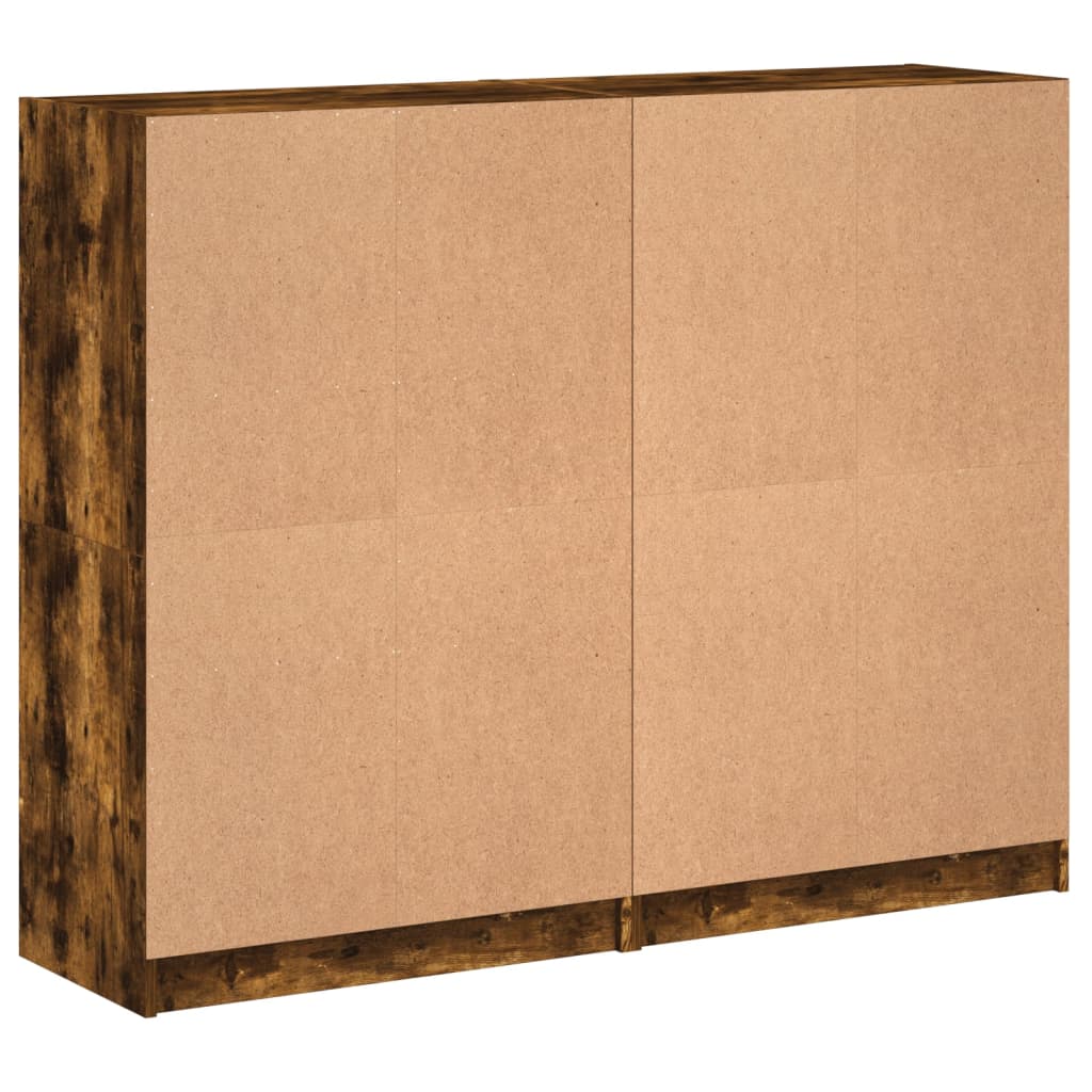 vidaXL Boekenkast met deuren 136x37x109 cm hout gerookt eikenkleurig