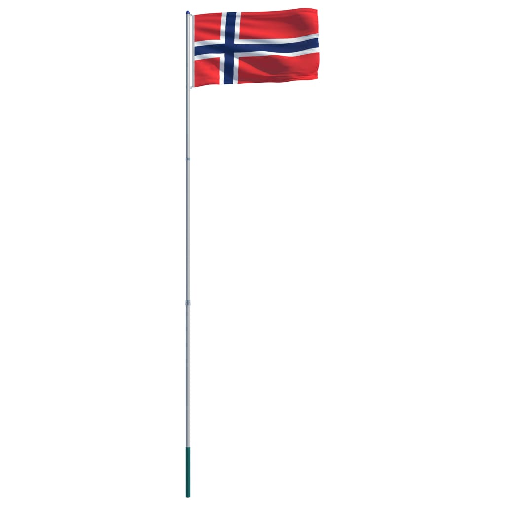 vidaXL Vlag met vlaggenmast Noorwegen 6 m aluminium