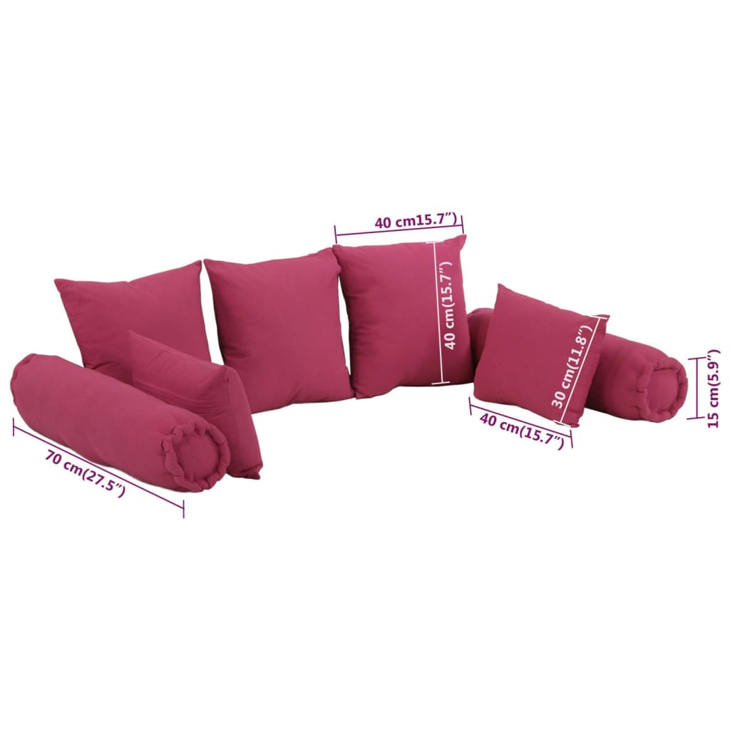 vidaXL 7-delige Sierkussenset stof roze
