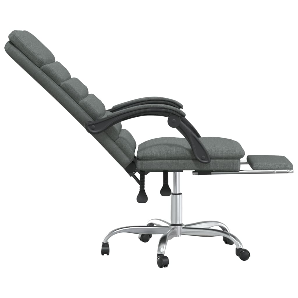 vidaXL Kantoorstoel massage verstelbaar stof donkergrijs