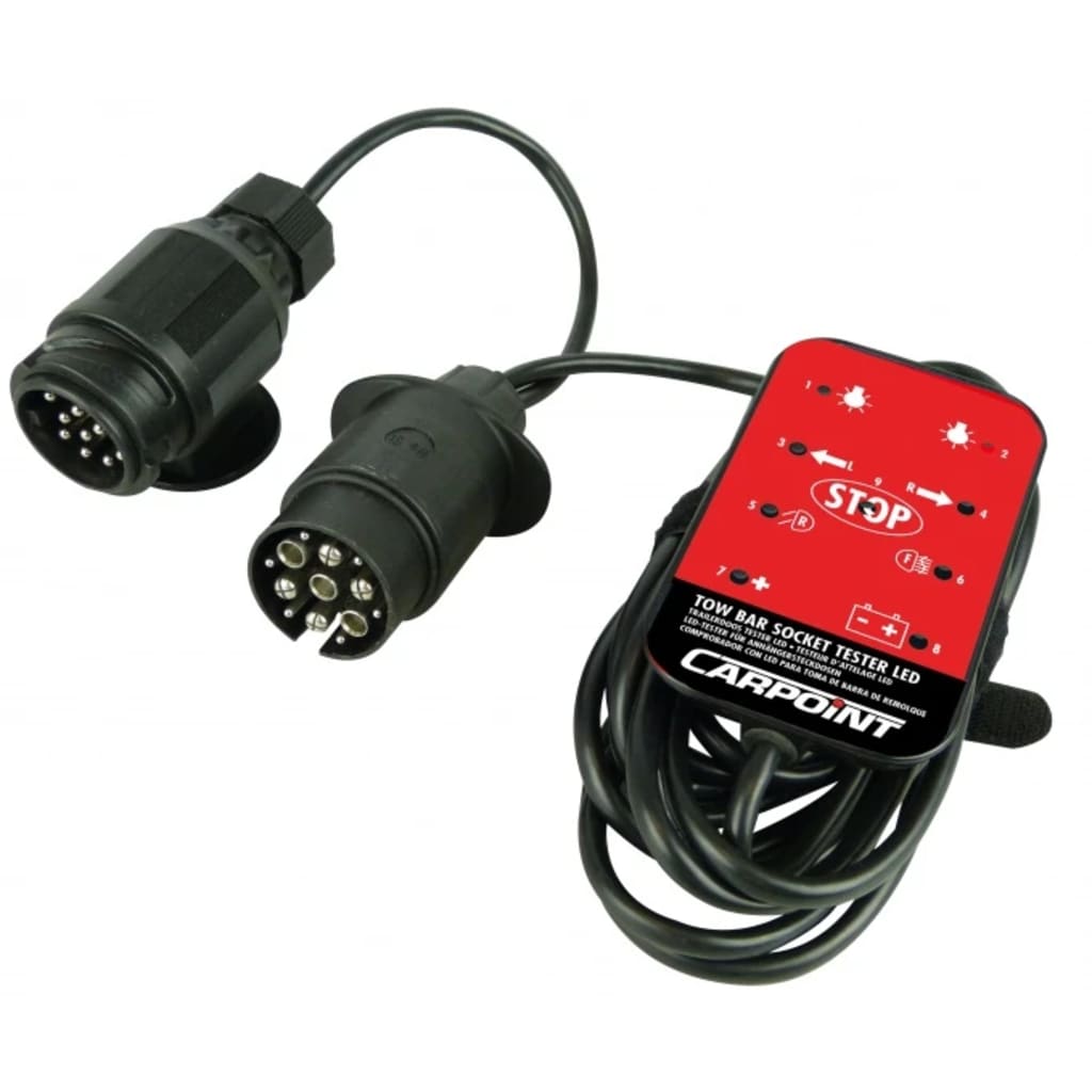 Carpoint Trekhaakstekkertester 12 V LED zwart