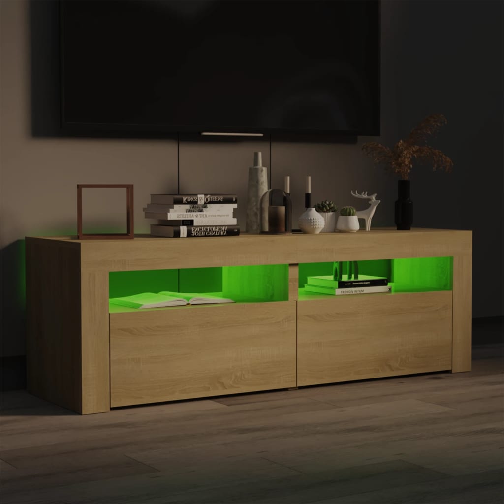 vidaXL Tv-meubel met LED-verlichting 120x35x40cm sonoma eikenkleurig