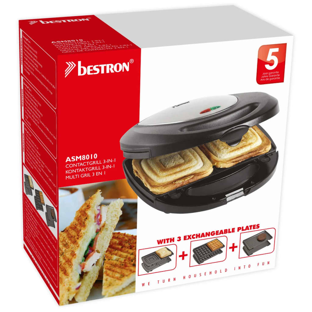 Bestron ASM8010 contact grill 3-in-1