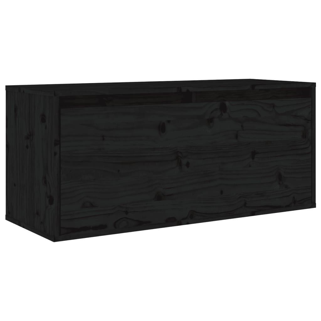 vidaXL Wandkast 80x30x35 cm massief grenenhout zwart