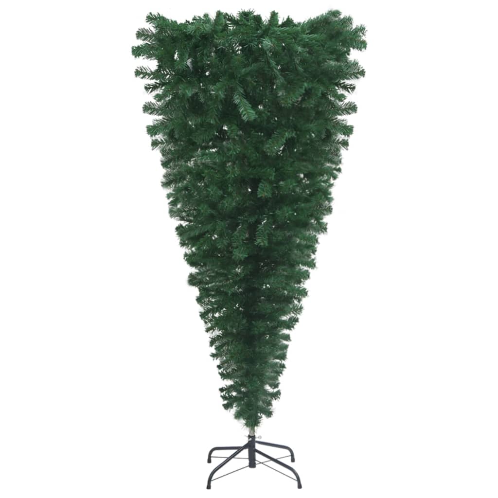 vidaXL Kunstkerstboom met verlichting en ballen ondersteboven 150 cm