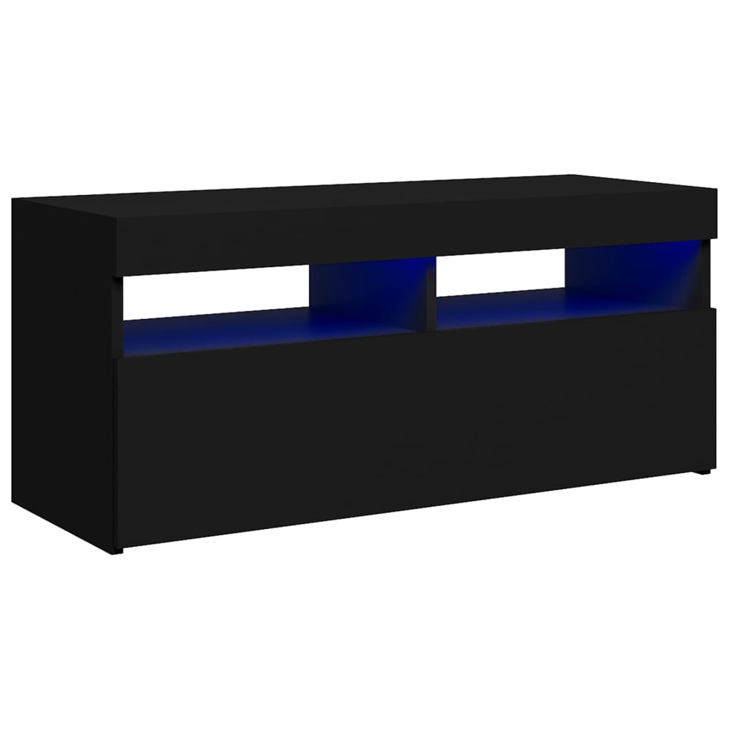 vidaXL Tv-meubel met LED-verlichting 90x35x40 cm zwart