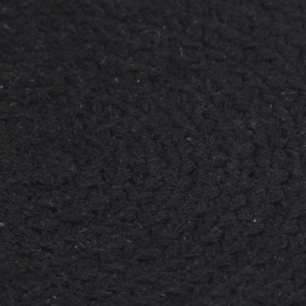 vidaXL Placemats 6 st rond 38 cm katoen effen zwart