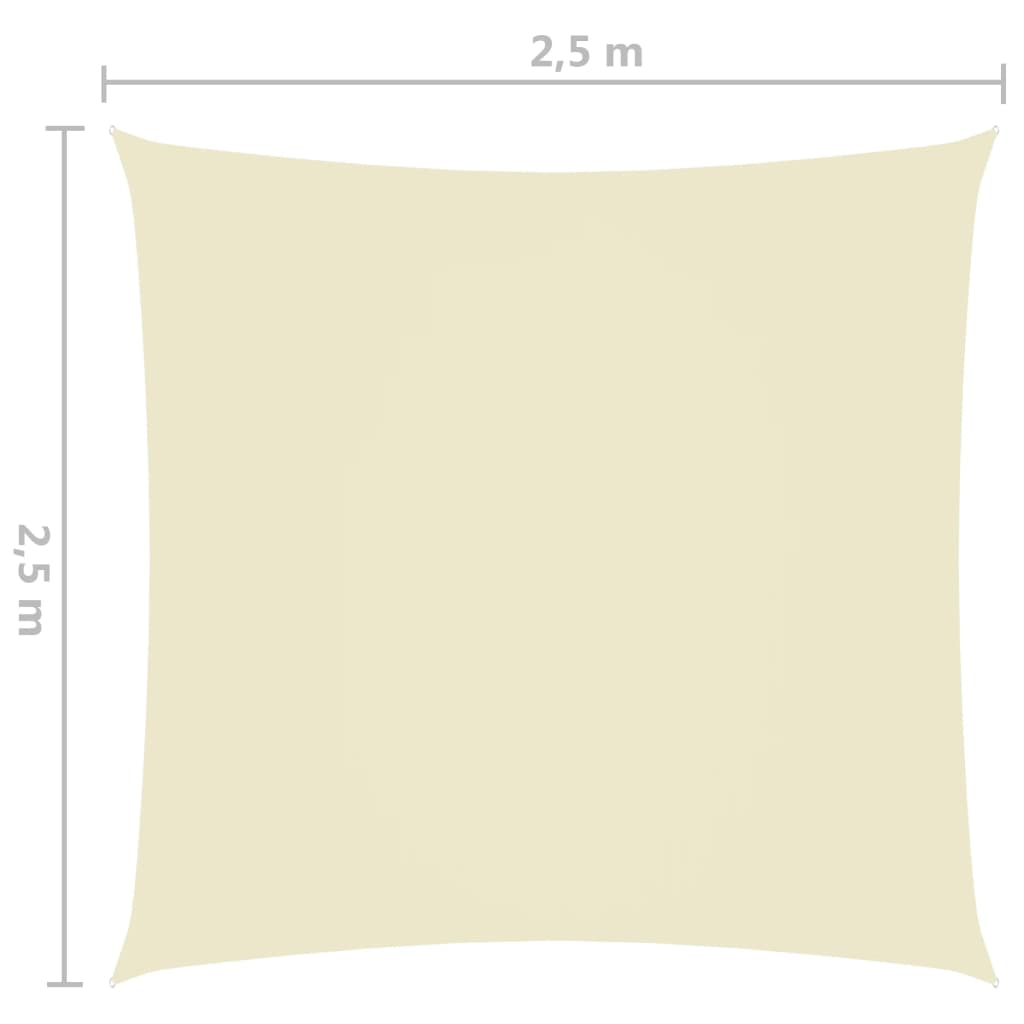 vidaXL Zonnescherm vierkant 2,5x2,5 m oxford stof crèmekleurig
