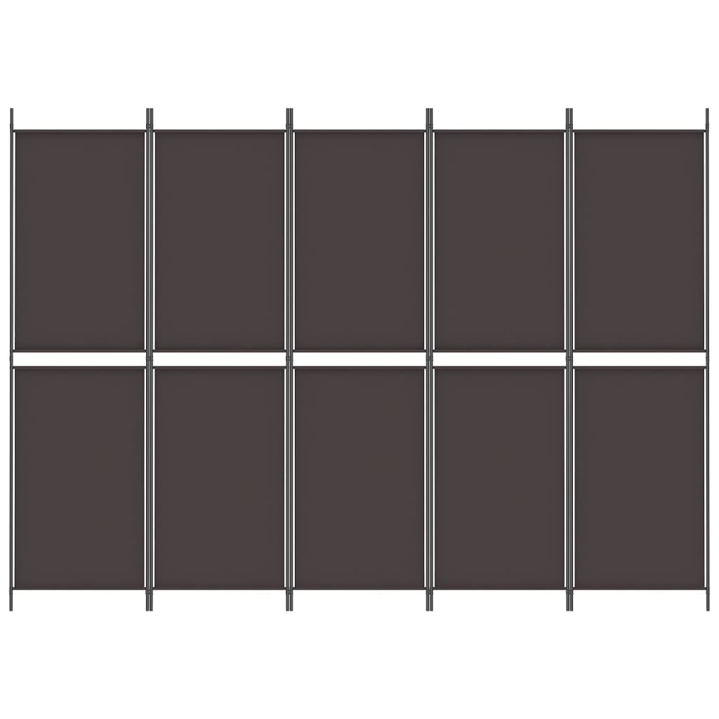 vidaXL Kamerscherm met 5 panelen 250x180 cm stof bruin