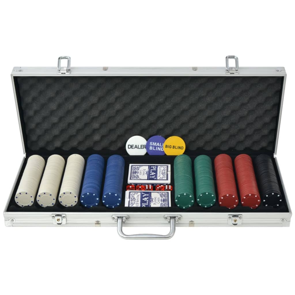 vidaXL Pokerset met 500 chips aluminium kopen? | vidaXL.nl