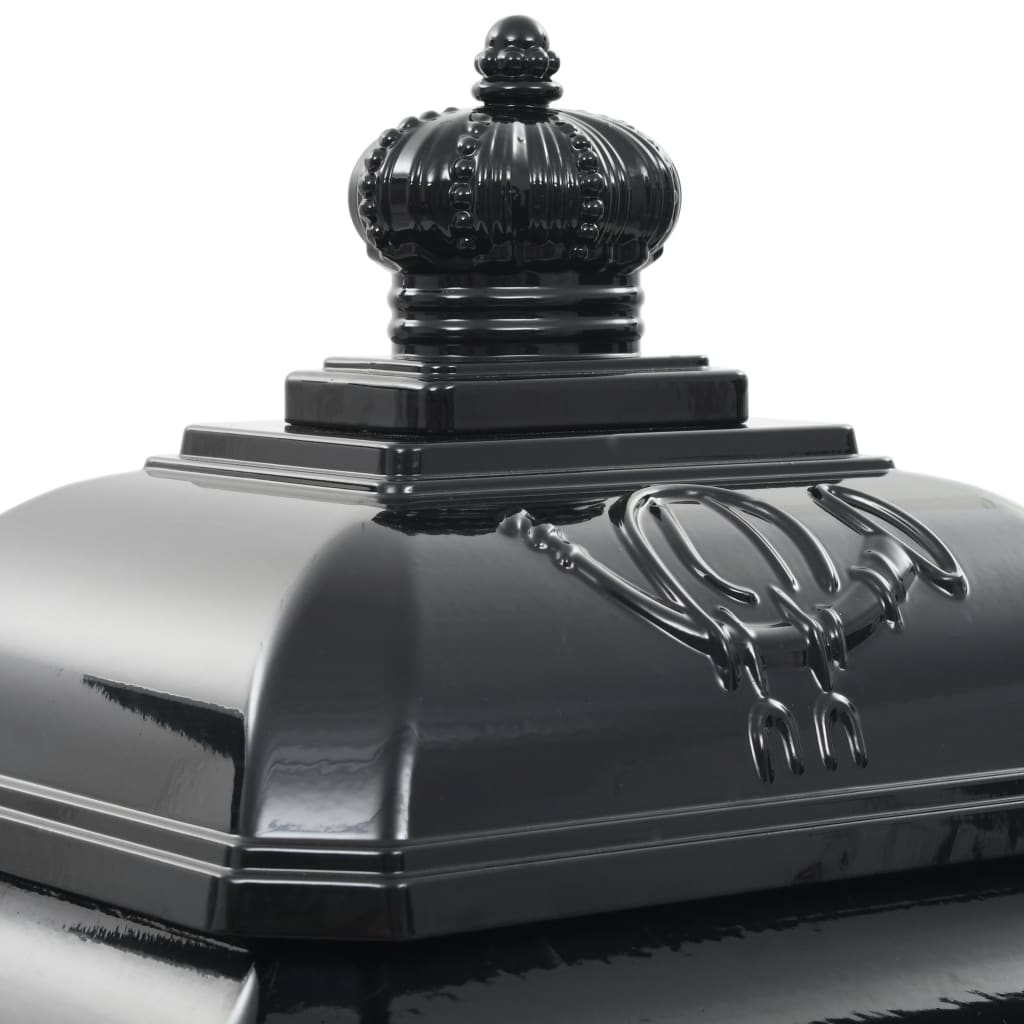 vidaXL Pilaar brievenbus vintage stijl roestbestendig aluminium zwart