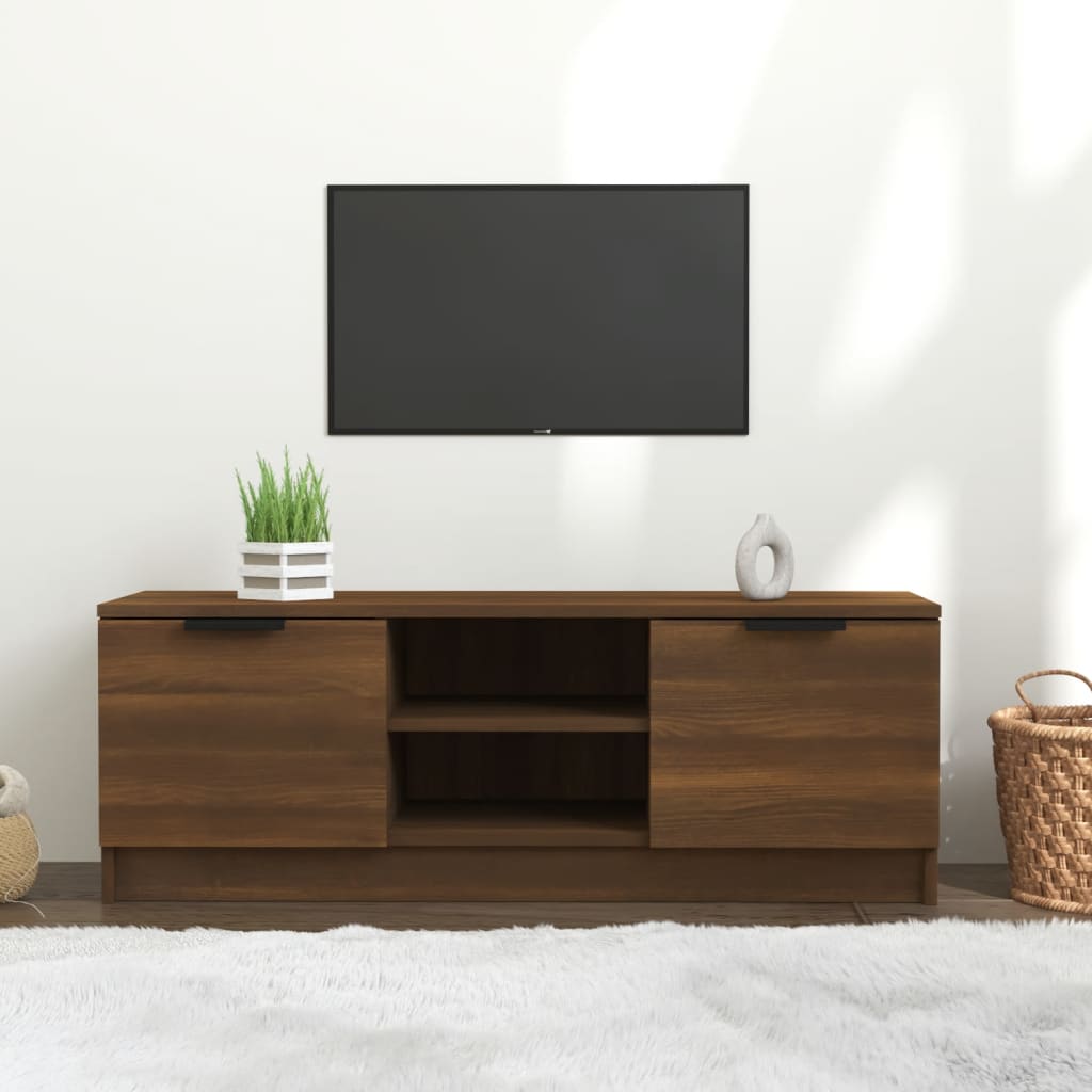 vidaXL Tv-meubel 102x35x36,5 cm bewerkt hout bruin eikenkleur