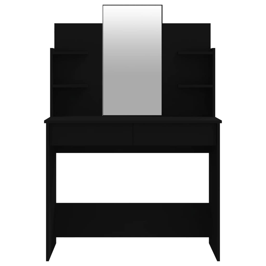 vidaXL Kaptafel met spiegel 96x40x142 cm zwart