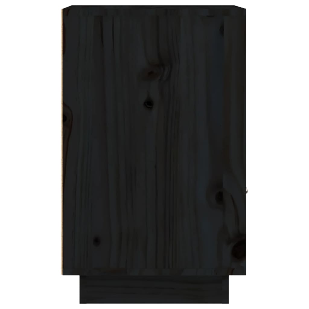 vidaXL Nachtkastje 40x34x55 cm massief grenenhout zwart