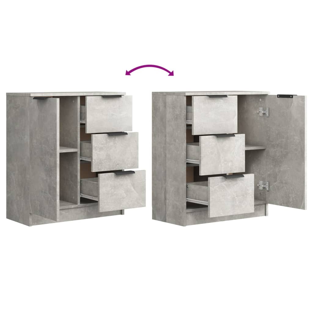vidaXL Dressoir 60x30x70 cm bewerkt hout betongrijs