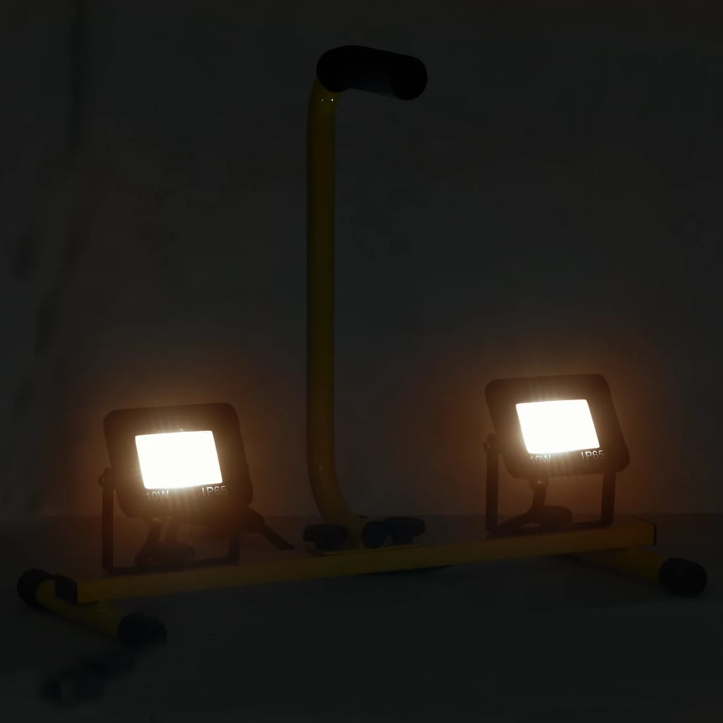 vidaXL Spotlight met handvat LED 2x10 W warmwit
