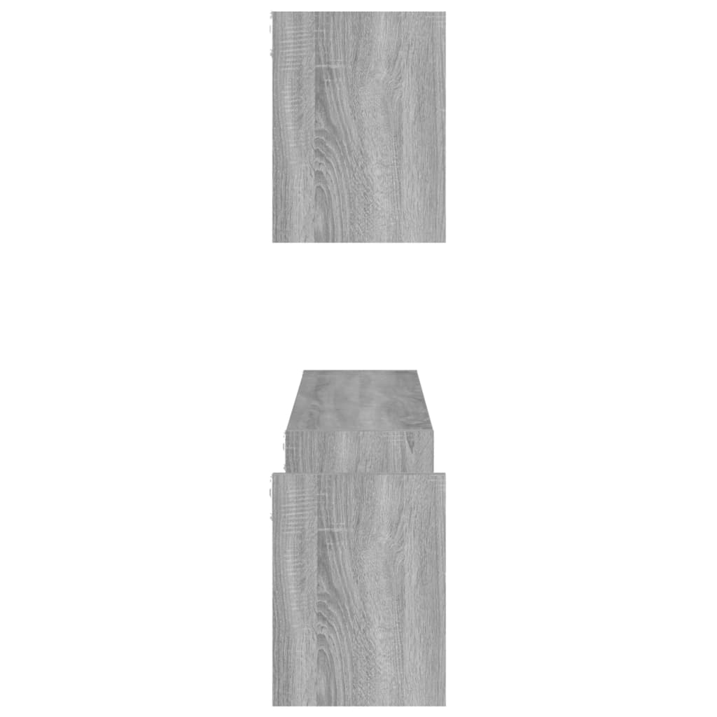 vidaXL Wandschappen 2 st 100x15x20 cm bewerkt hout grijs sonoma eiken
