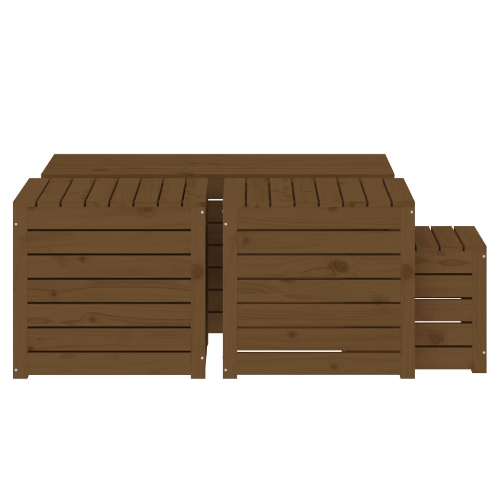 vidaXL 4-delige Tuinboxset massief grenenhout honingbruin