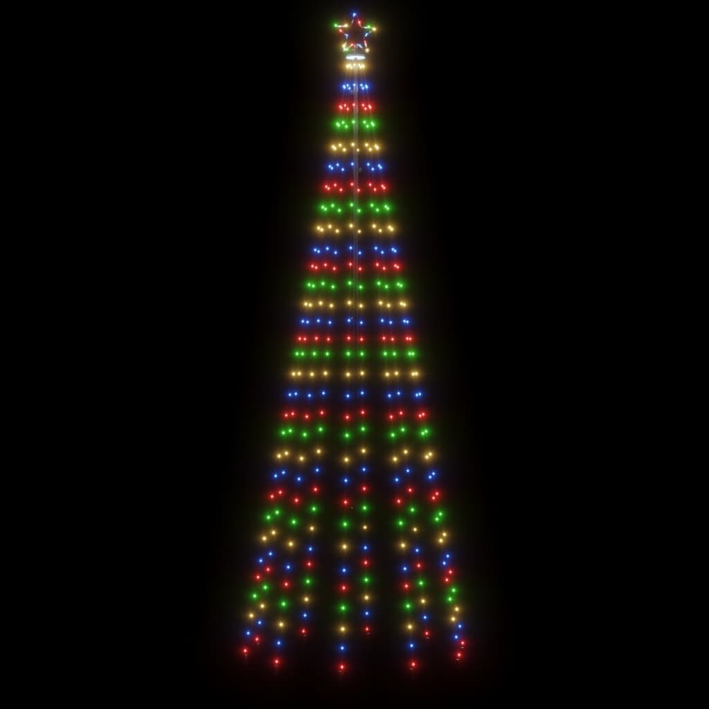 vidaXL Kerstboom met grondpin 310 LED's meerkleurig 300 cm