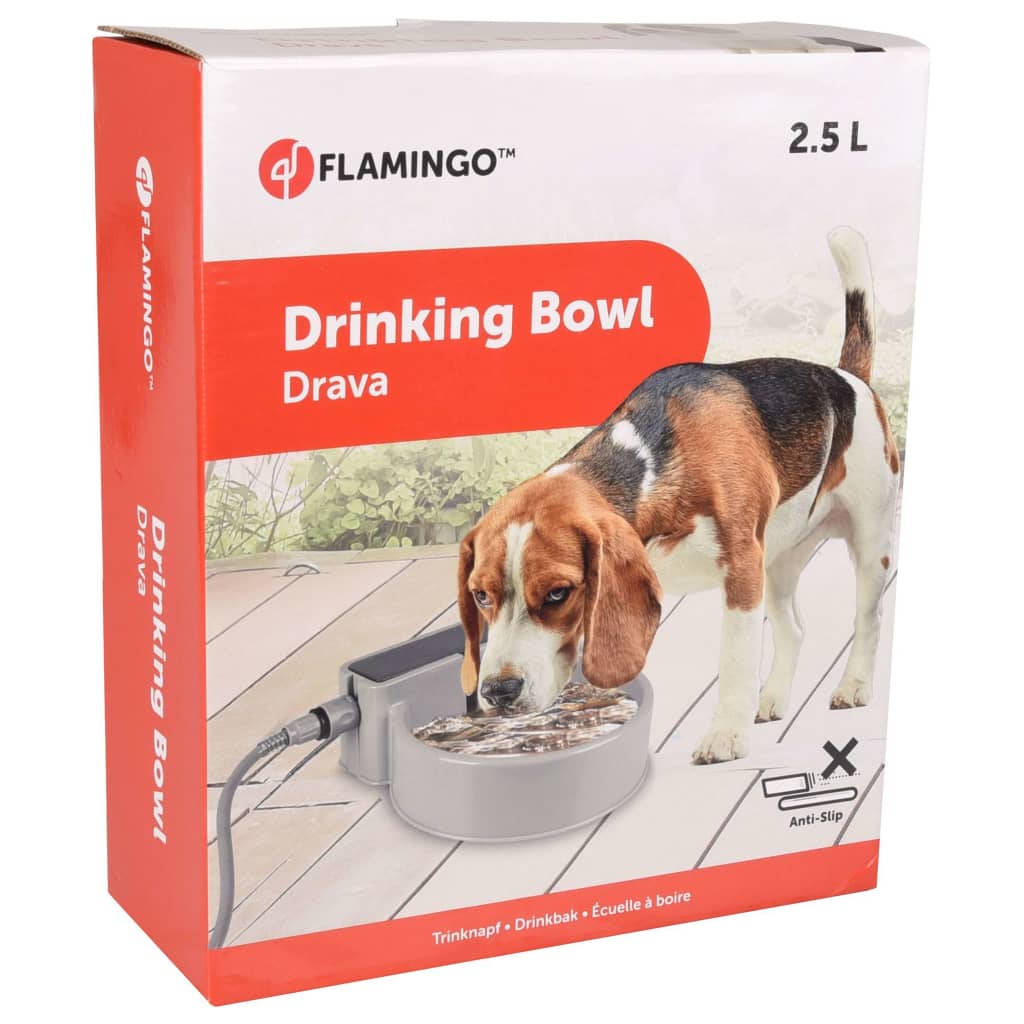 FLAMINGO Drinkfontein voor huisdieren Drava 2,5 L grijs
