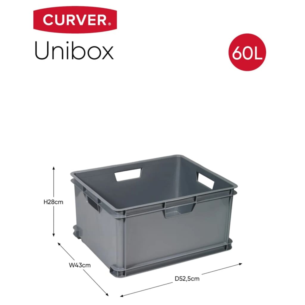 Curver Opbergbox Unibox XL 60 L grijs