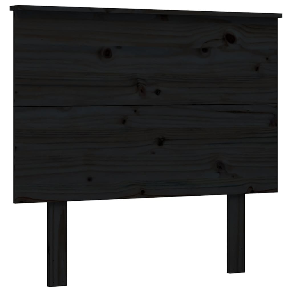 vidaXL Bedframe met hoofdbord massief hout zwart 100x200 cm