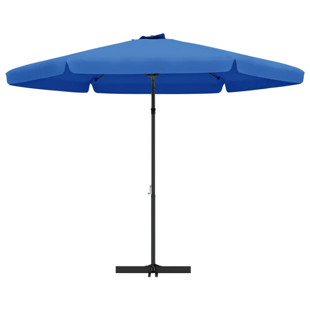 vidaXL Parasol met stalen paal 300 cm azuurblauw