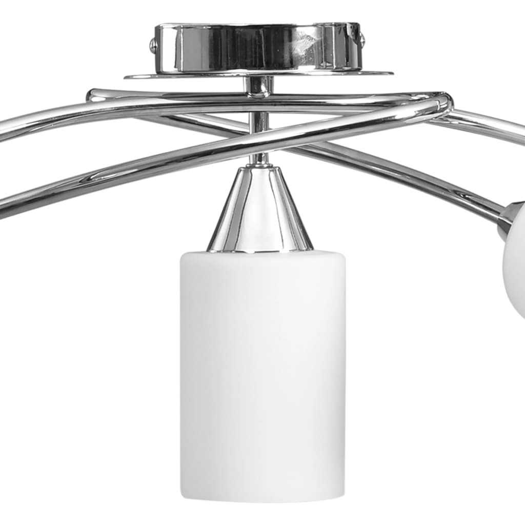 vidaXL Plafondlamp met keramieken cilindervormige kappen 5xE14 wit