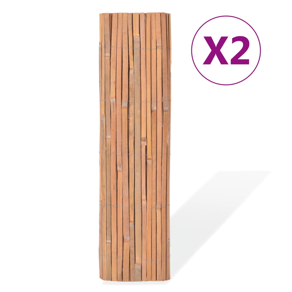 vidaXL Schermen 2 st 100x400 cm bamboe