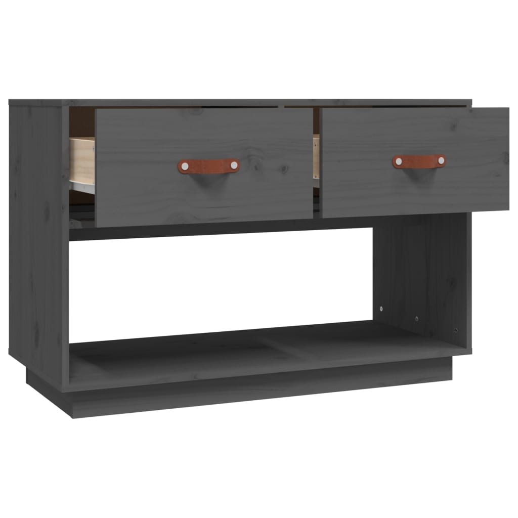 vidaXL Tv-meubel 90x40x60 cm massief grenenhout grijs