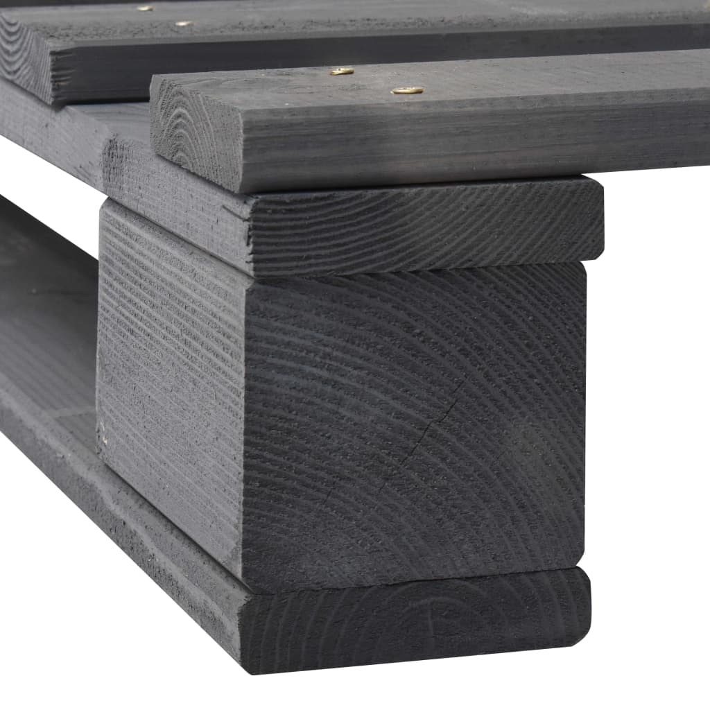 vidaXL Bedframe pallet massief grenenhout grijs 200x200 cm